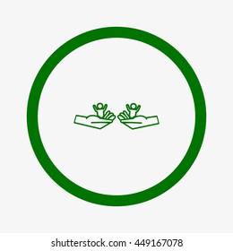 child in the palm, vector, icon