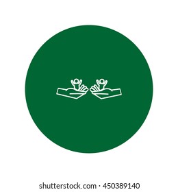 child in the palm, vector, icon