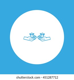 child in the palm, vector, icon