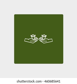child in the palm, vector, icon