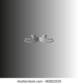 child in the palm, vector, icon