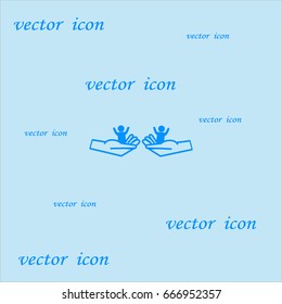 child in the palm, vector, icon
