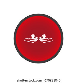 child in the palm, vector, icon