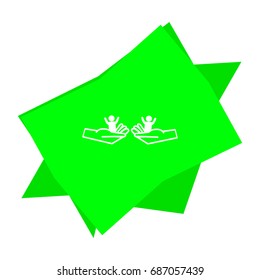 child in the palm, vector, icon
