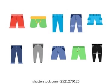 Child pants icon symbol Flat style. collection of isolated cartoon illustrations