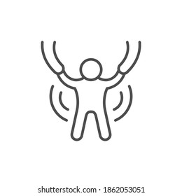 Child and parents line outline icon