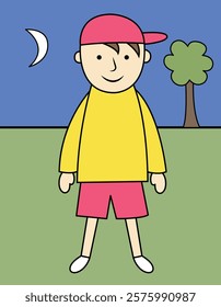 child in the park illustration