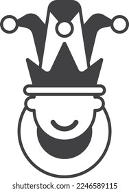 child with party hat illustration in minimal style isolated on background
