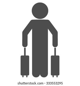 Child Passenger vector icon. Style is flat symbol, gray color, rounded angles, white background.