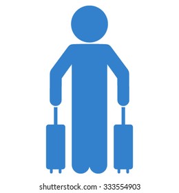 Child Passenger vector icon. Style is flat symbol, cobalt color, rounded angles, white background.
