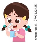 Child Performing Nasal Irrigation for Allergy and Cold Relief Healthcare Illustration
