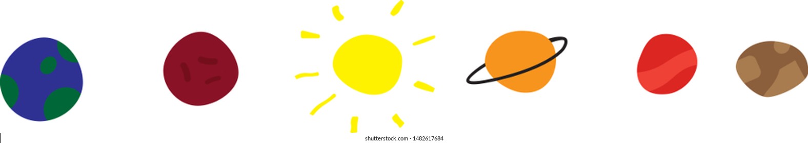 Child planet drawing with sun