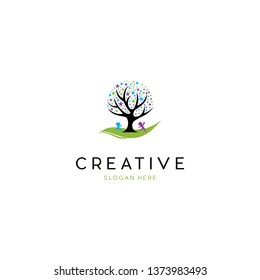 Child Play Care Illustration Vector Logo Design