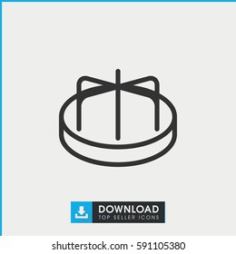child playground carousel icon. Simple outline child playground carousel vector icon. On white background.