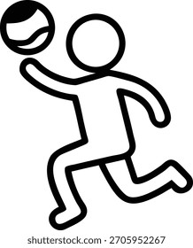 Niño jugando Icono de bola Vector