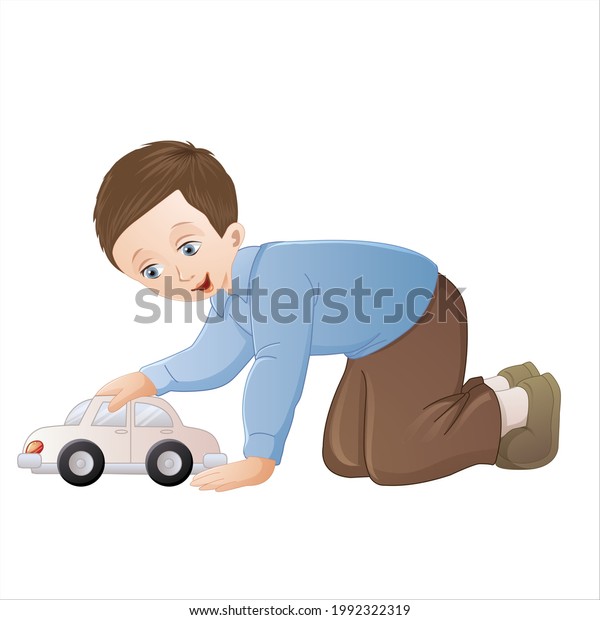 Child Playing Car Toy Vector Art Stock Vector (Royalty Free) 1992322319 ...