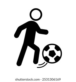 Child Playing football,  Soccer Icon vector illustration 10Eps