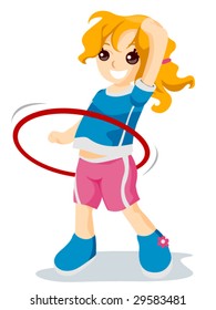 Kind, das Hulla Hoop spielt - Vektorgrafik