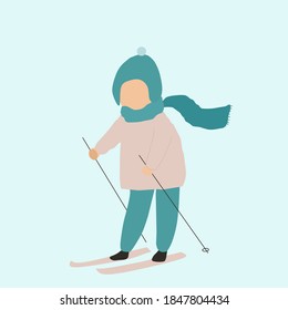 Niños jugando al patinaje sobre hielo. Ilustración del concepto de deportes de invierno.