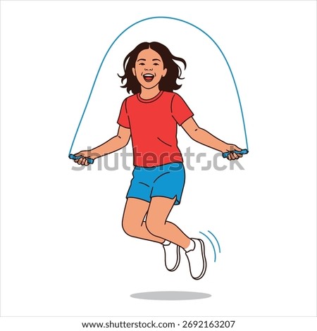 A child playing jump rope