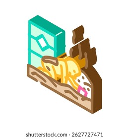 child playing near toxic waste dump chemical pollution isometric icon vector. child playing near toxic waste dump chemical pollution sign. isolated symbol illustration