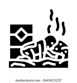 criança brincando perto de descarga de lixo tóxico ícone de poluição química vetor. criança brincando perto de descarga de lixo tóxico sinal de poluição química. símbolo isolado ilustração