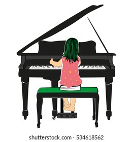 Child playing on the piano