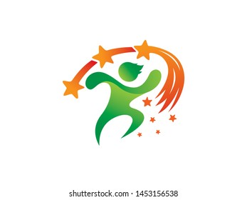 Child Playing or Playground Logo Template Design Vector, Emblem, Design Concept, Creative Symbol, Icon