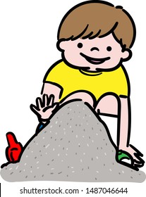 Child playing in the sandbox