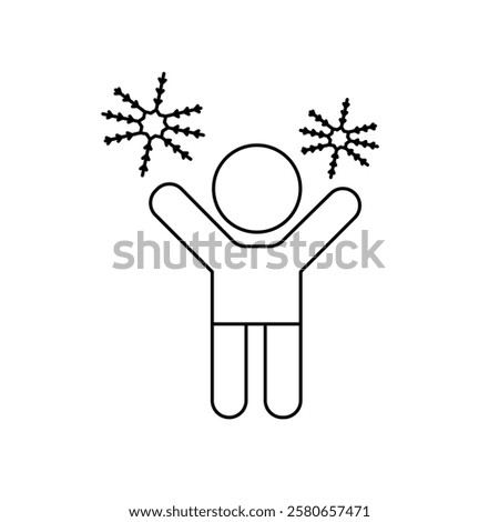 Child playing snow icon Vector logo set flat