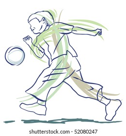 Child playing wiyh a ball