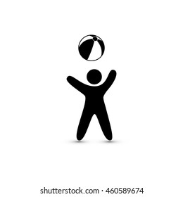 child plays ball