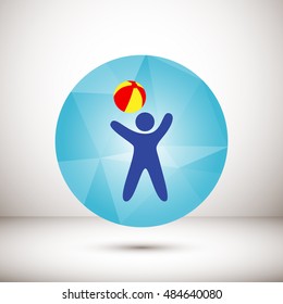 child plays ball