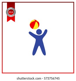 child plays ball