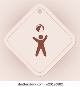 child plays ball