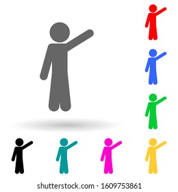 Child, pointing multi color style icon. Simple glyph, flat vector of child icons for ui and ux, website or mobile application