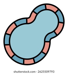 Child pool icon. Outline child pool vector icon color flat isolated