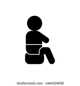 Child poops in the pot icon. Element of baby pictogram icon