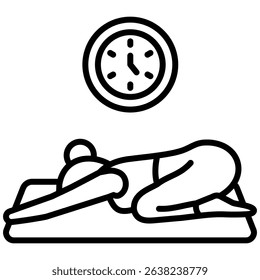 Child Pose Icon Line Vector Illustration