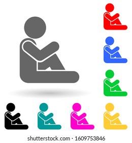 Child, pose multi color style icon. Simple glyph, flat vector of child icons for ui and ux, website or mobile application