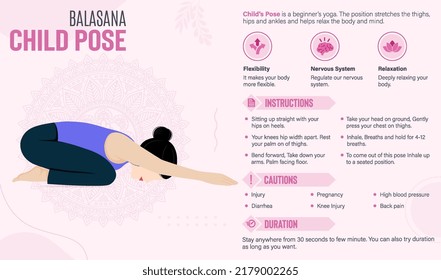 Guía y beneficios de la dosis para niños: Ilustración vectorial del yoga