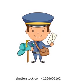 Child postman mailbox letter