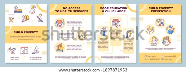 Child Poverty Brochure Template Children Protection Stock Vector ...