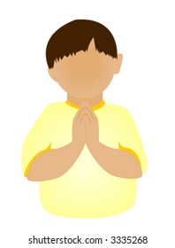 Child Praying - Vector