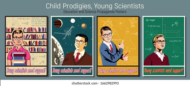 Child Prodigies Education and Science Propaganda Posters