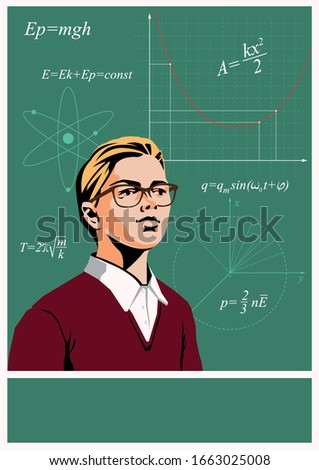 Child Prodigy, Young Genius, Smart Kid, Education Propaganda Illustration