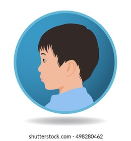 Child Profile Icon, Avatar Icon, Face Viewed From Side