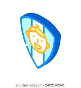 child proof product label caution isometric icon vector. child proof product label caution sign. isolated symbol illustration