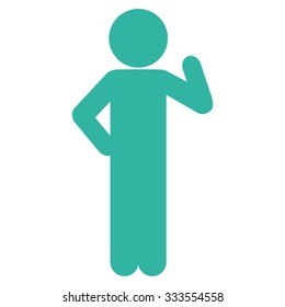 Child Proposal vector icon. Style is flat symbol, cyan color, rounded angles, white background.