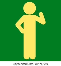 Child Proposal vector icon. Style is flat symbol, yellow color, rounded angles, green background.